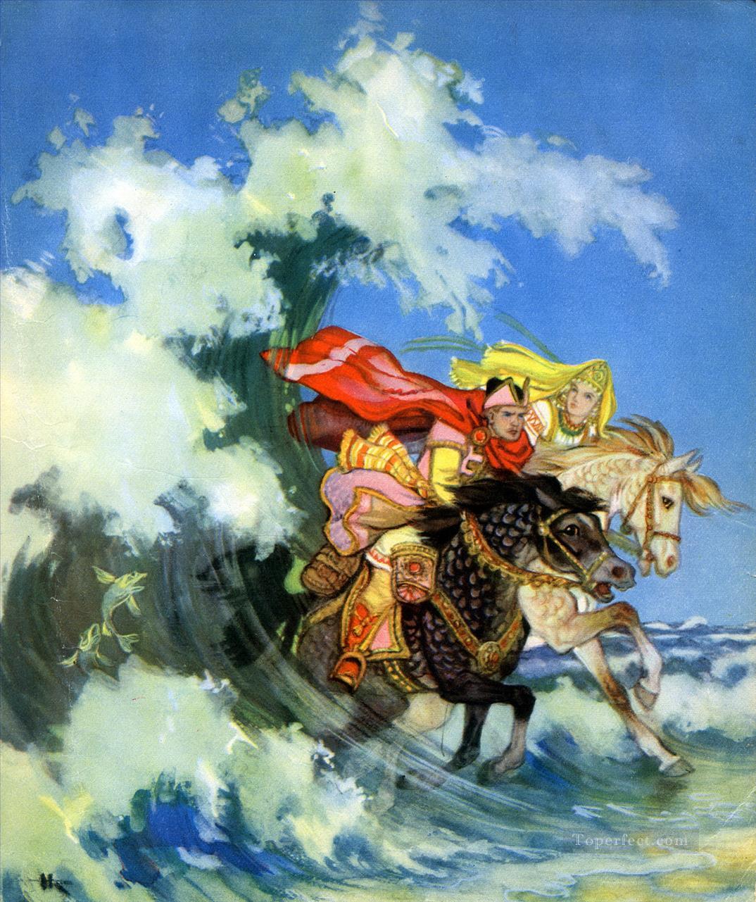 Russian nicolai kochergin a fairy tale about vasilisa the wise Fantasy Oil Paintings